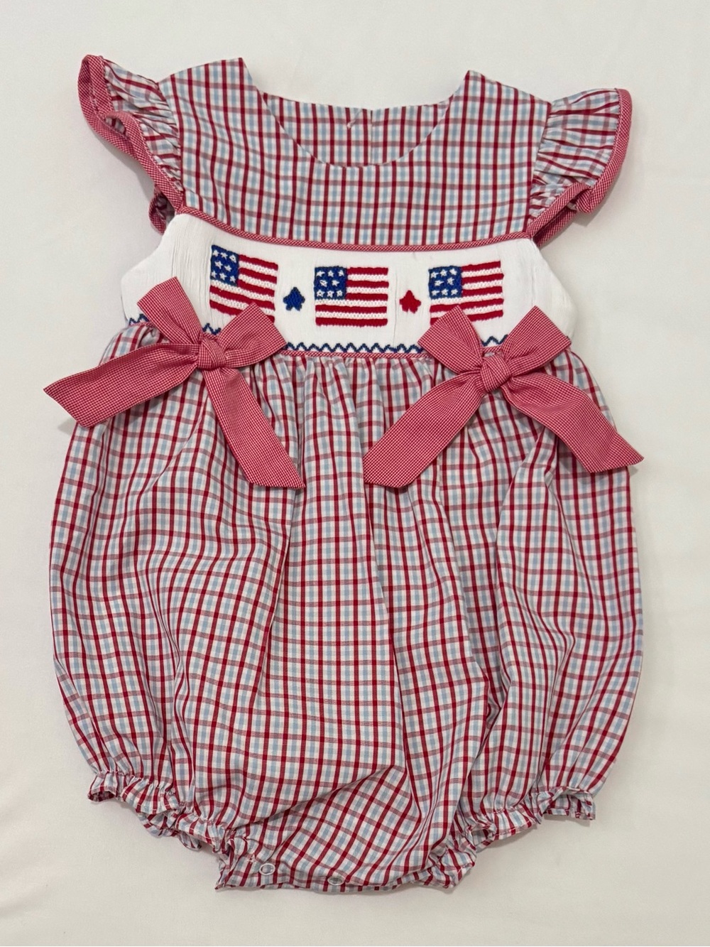 Smockingbird American Flag Fourth of July Bubble - NEW W / TAGS - Size 24 Months